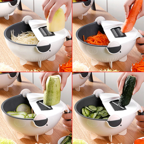 6 In 1 Multifunctional Slicer Potato Masher Manual Drain Basket